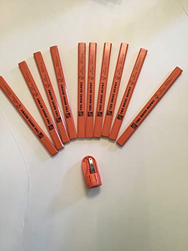 Carpenter Pencils with Original Sharpener (10-Pack)