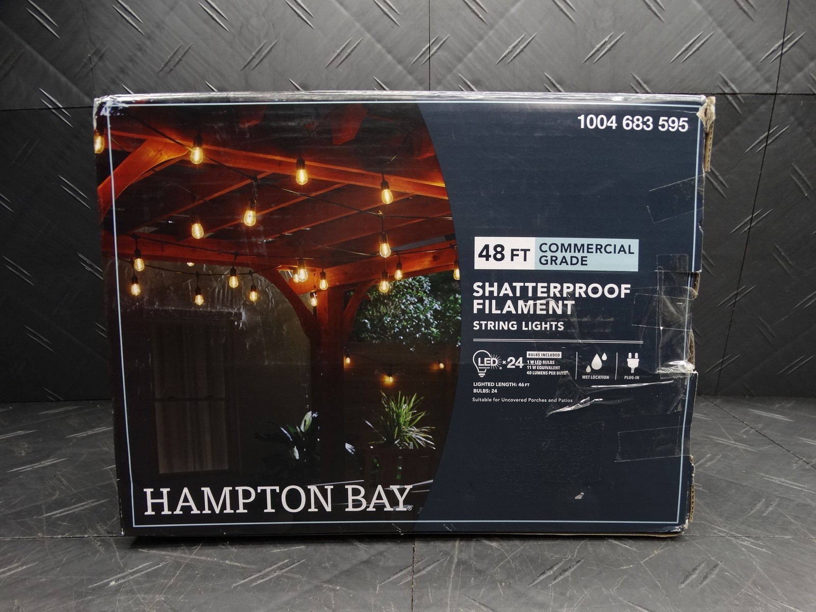 Hampton Bay 24-Light 48 ft. In/Outdoor Plug-In LED S14 Edison Bulb String-Light