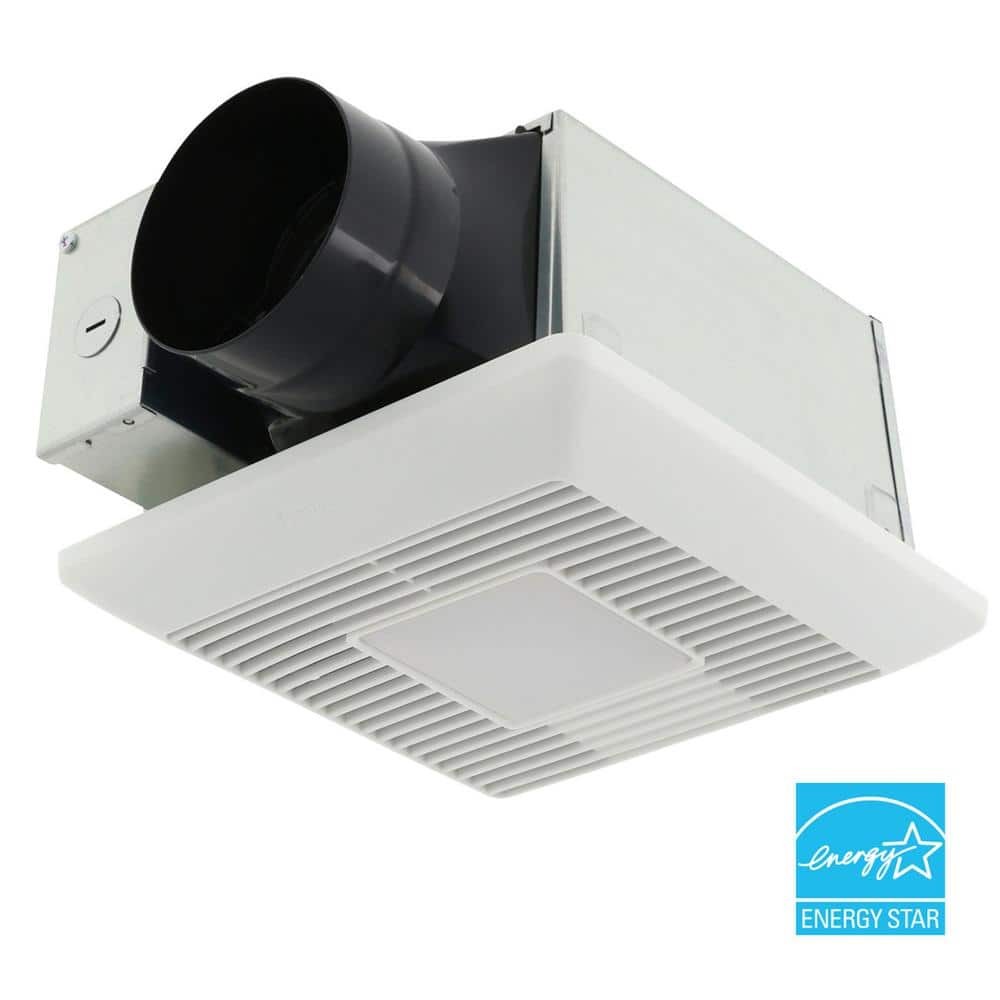 Whisper Mighty LED Pick-a-Flow 70-90CFM Ceiling/Wall ENERGY STAR Bathroom Exhaust Fan 9.5 in. X 9.5 in. Grille Footprint