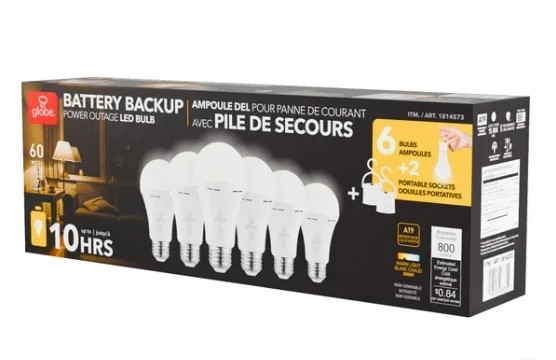 globe power reserve battery backup bulb (6 bulb)