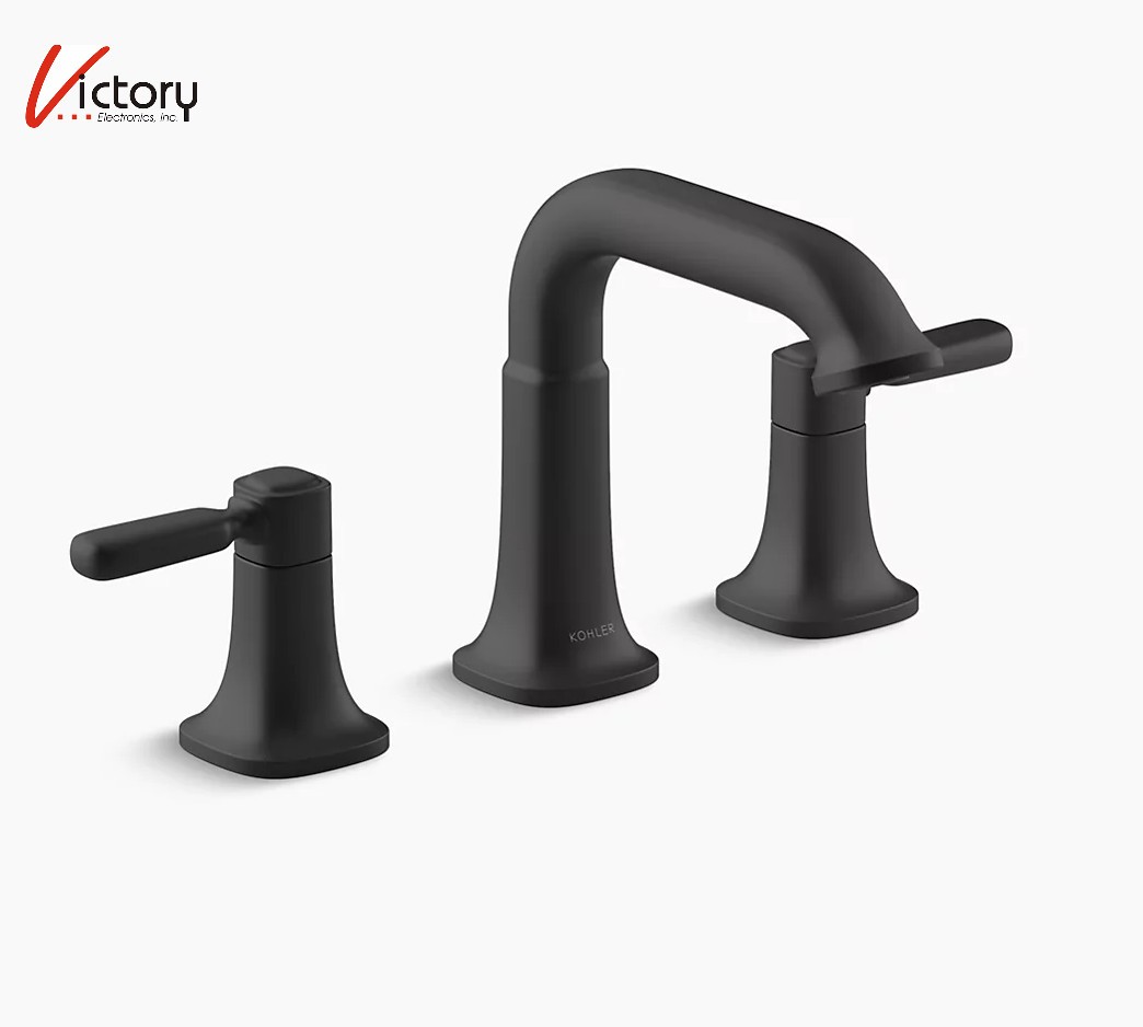 ohler Terzet Widespread 3-Hole Bathroom Faucet REC34946-4D-BL -Matte Black