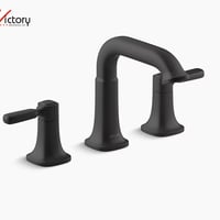 ohler Terzet Widespread 3-Hole Bathroom Faucet REC34946-4D-BL -Matte Black 1