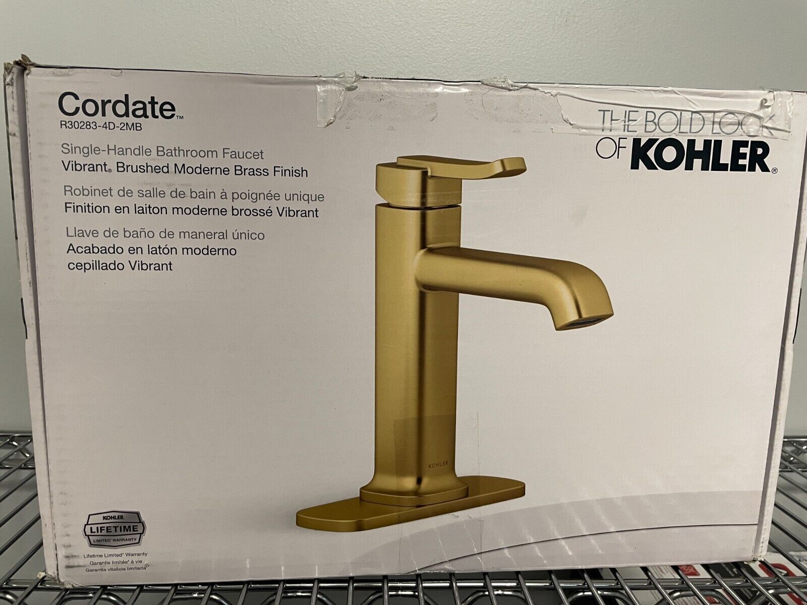 Kohler Cordate Single Handle Bathroom Faucet Brushed Moderne Brass Finish/Gold