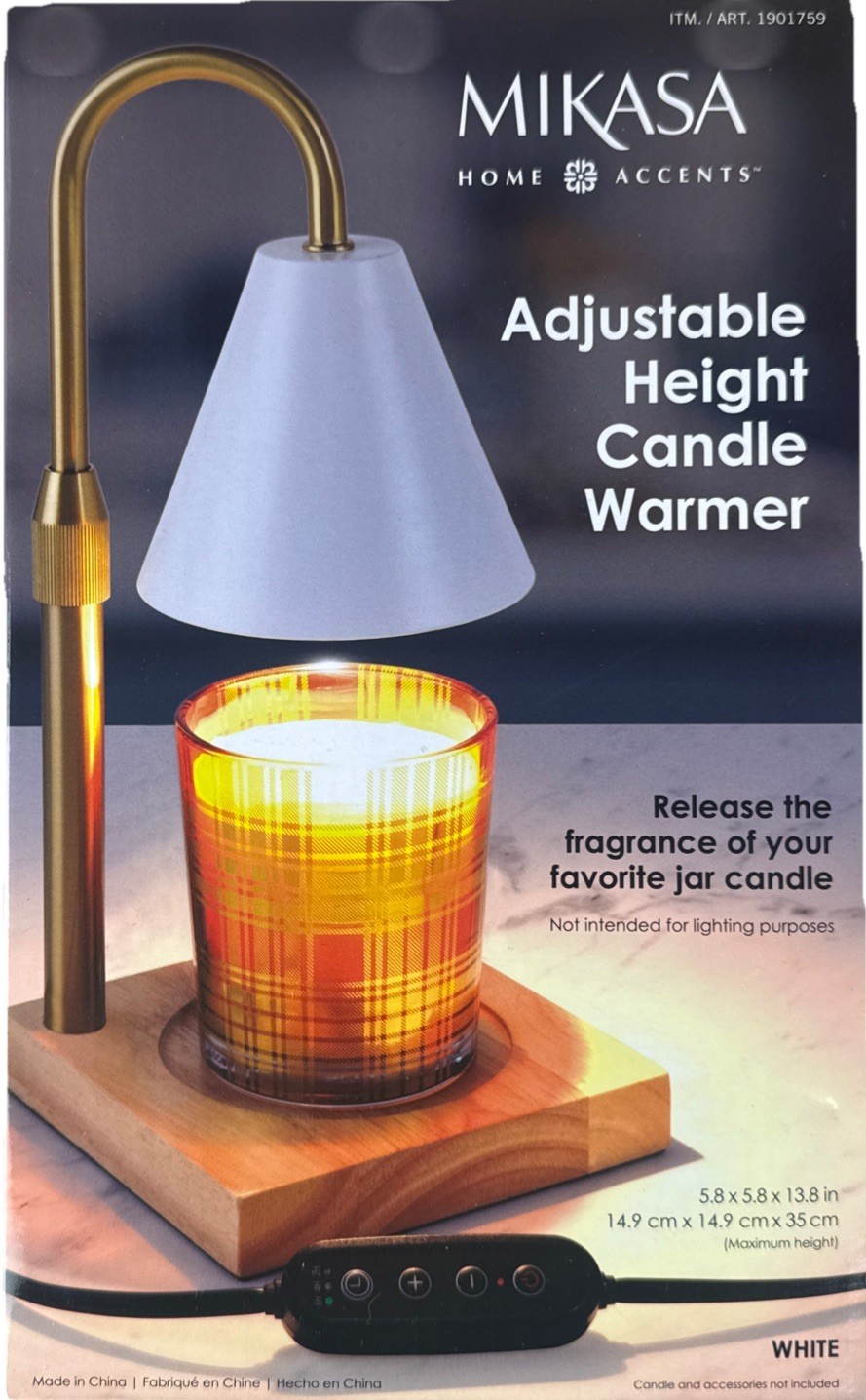 Mikasa Candle Warmer Lamp Adjustable Height Dimmable No Flame