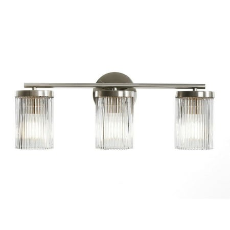 Luca 3-Light Vanity Bar Brushed Nickel Finish Bathroom Light