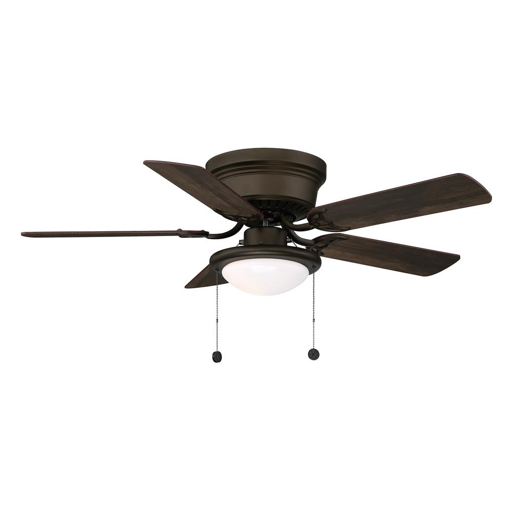 Hampton Bay Hugger 44 in. LED Indoor Oil-rubbed bronze Ceiling Fan with Light Kit