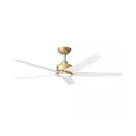Ocioc-QRMOK 52 in. Indoor, Outdoor White LED Ceiling Fan with Remote, Reversible Quiet DC Motor and 5 Blades 3 CCT Light