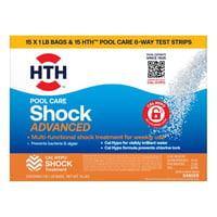 HTH 52044 Swimming Pool Shock Advanced and Test Strips 1 Pound (Pack of 15) 1