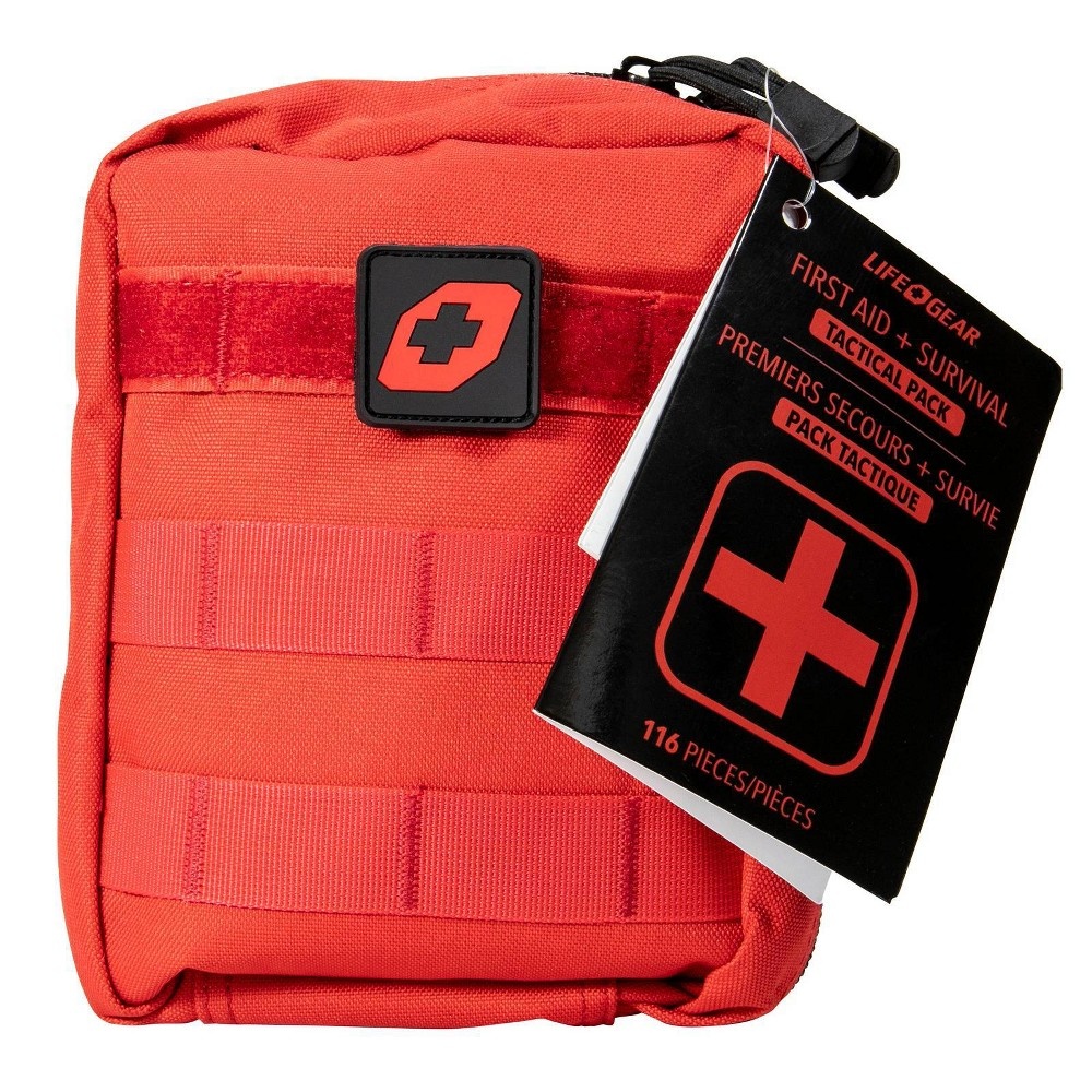 Life Gear 117pc First Aid Survival Kit Soft Dry Bag: Camping Gear Emergency Supplies for Car & Outdoor Preparedness