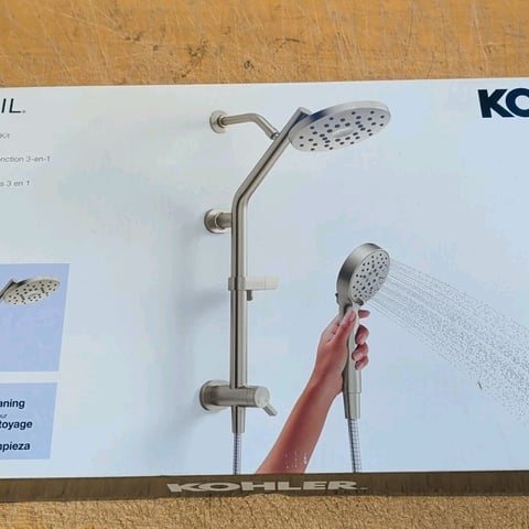 Kohler Hydrorail R38001-G-BN 3-in-1 Multifunction Shower System Nickel