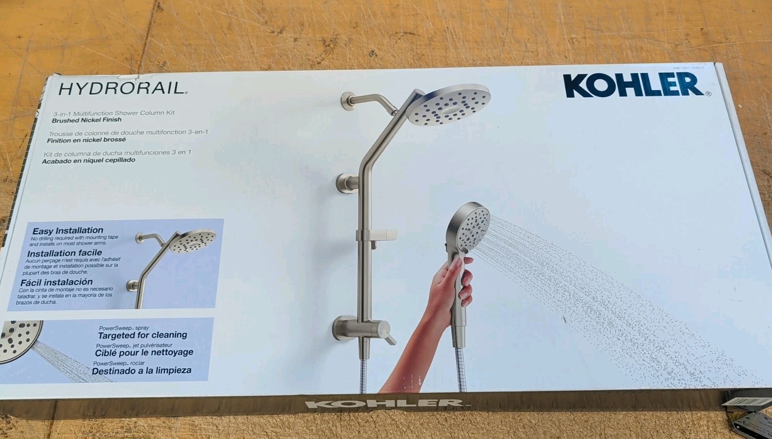 Kohler Hydrorail R38001-G-BN 3-in-1 Multifunction Shower System Nickel