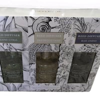 Bellevue 3 Pack Glass Filled Reed Diffusers, 6 Oz. Island Citrus Driftwood Sand 12