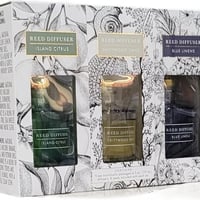 Bellevue 3 Pack Glass Filled Reed Diffusers, 6 Oz. Island Citrus Driftwood Sand 4