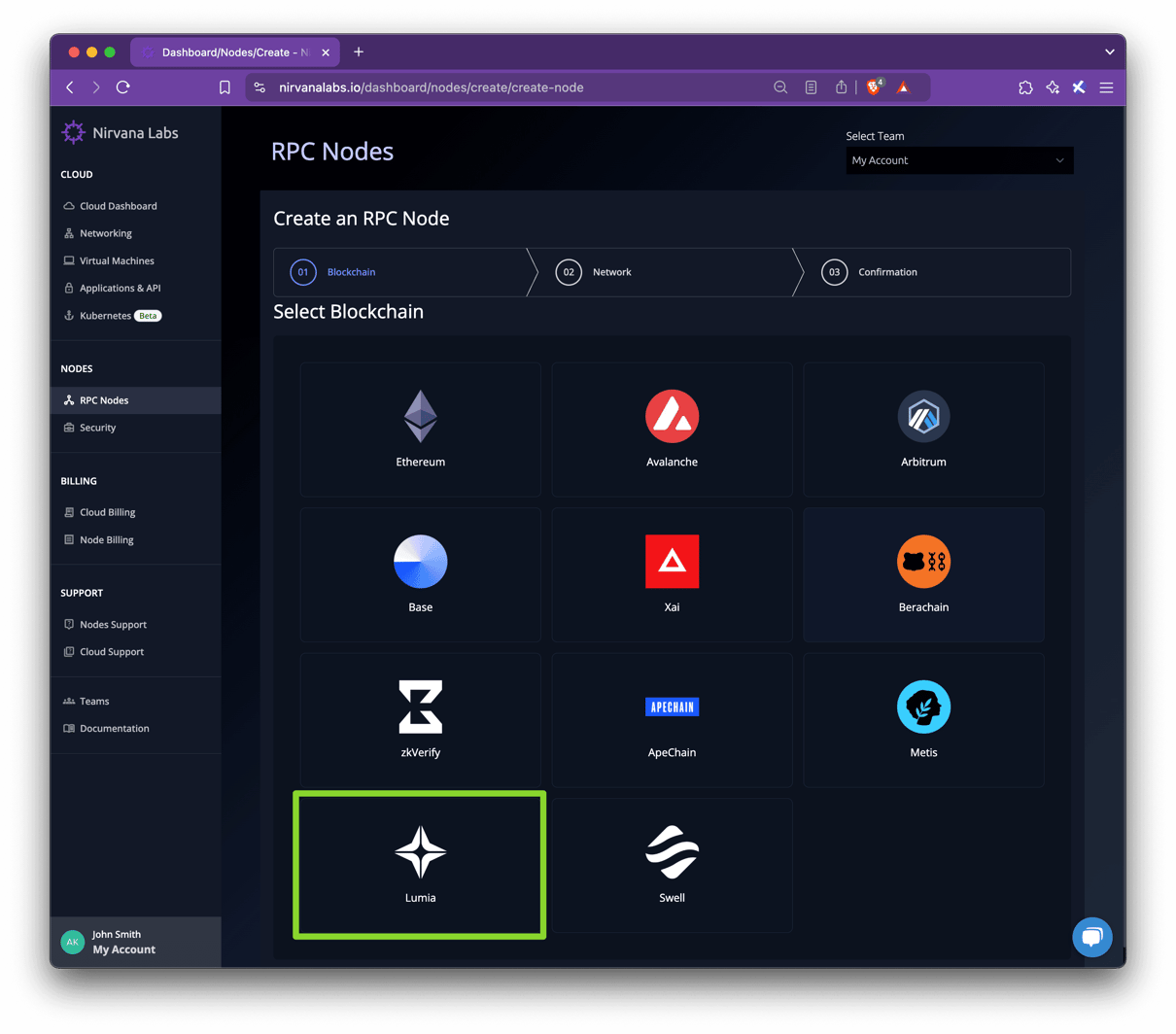 How to Create a Lumia Mainnet Node with Nirvana Labs