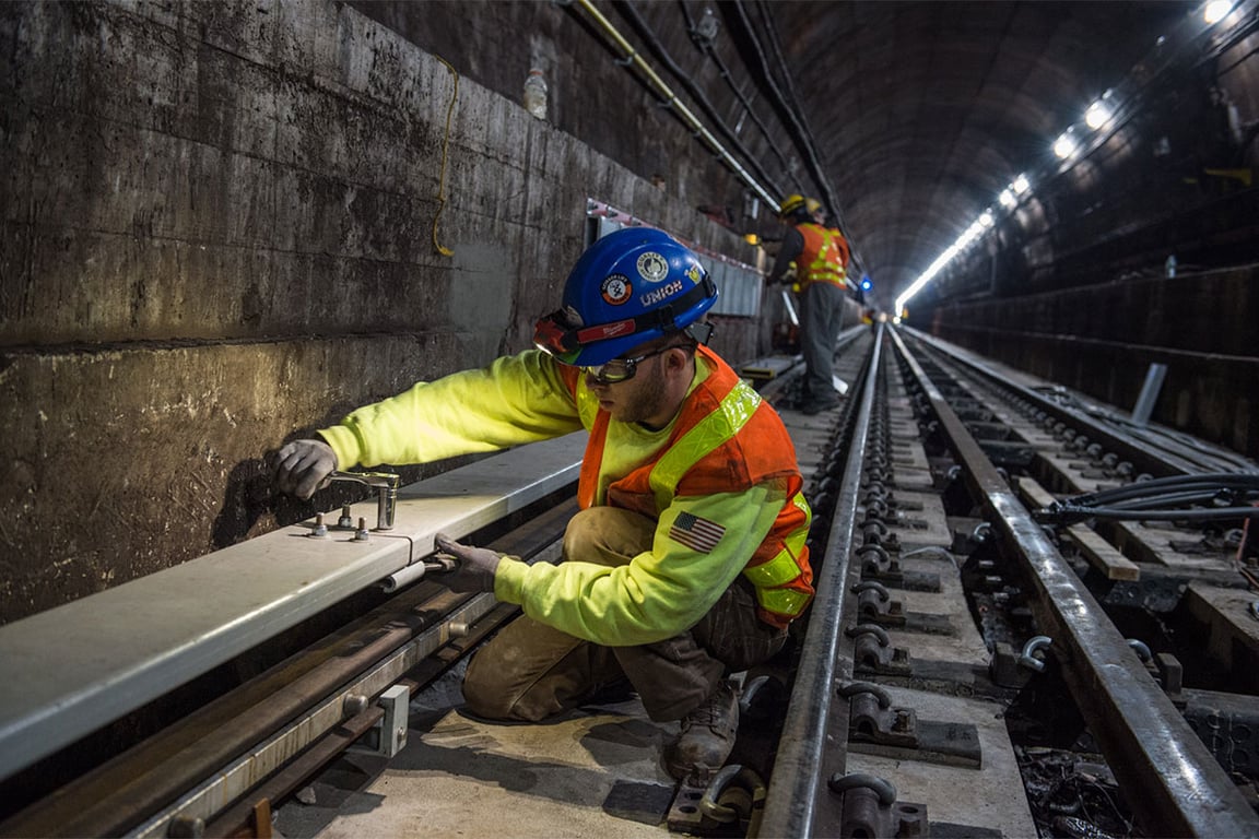 Workers in a tunnel