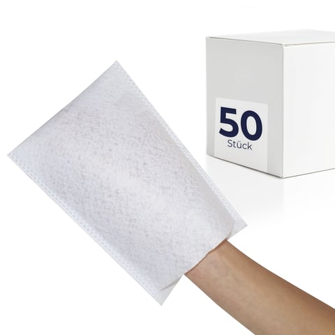 HaseMed Disposable Wash Mitts Molton 50 Pieces