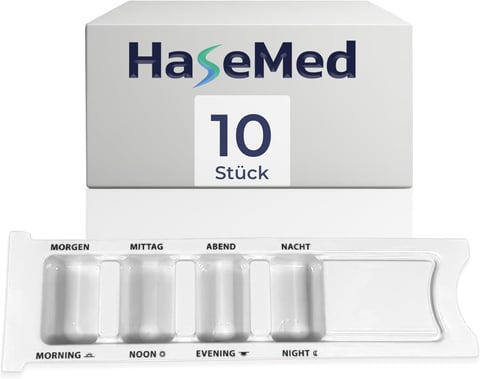 HaseMed кутия за таблетки, 4 отделения, за 1 ден, опаковка от 10