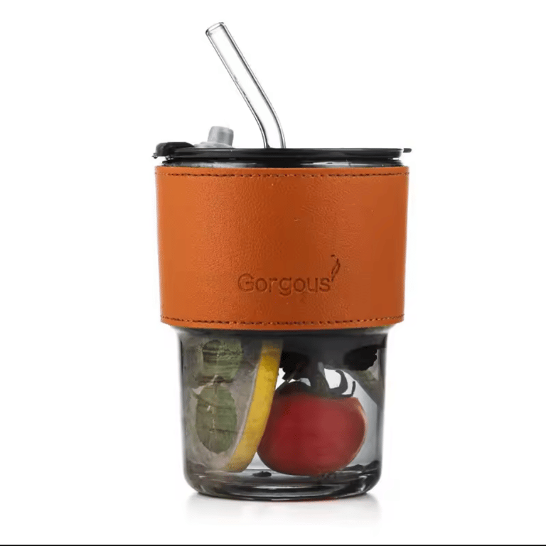 Portable Water Mugs Milk Juice Water Coffee Mug Sublimation Cup Glass Tumbler With Straw And Lid