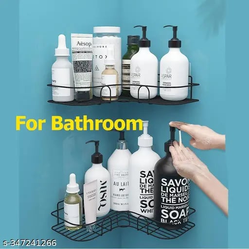Bathroom triangular storage rack-No punching