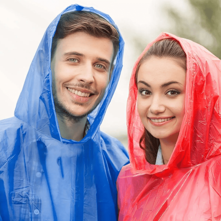 Reusable Raincoat with Hoodie Outdoor Raincard Portable Suit for Men Women