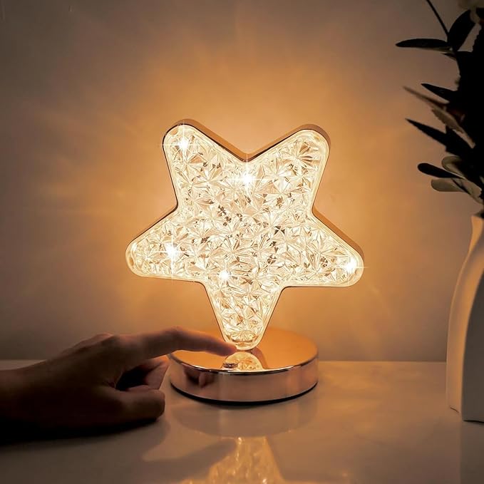 Crystal Touch Dimming Night Lights Rechargeable  LED Ambient 3d  Lamp