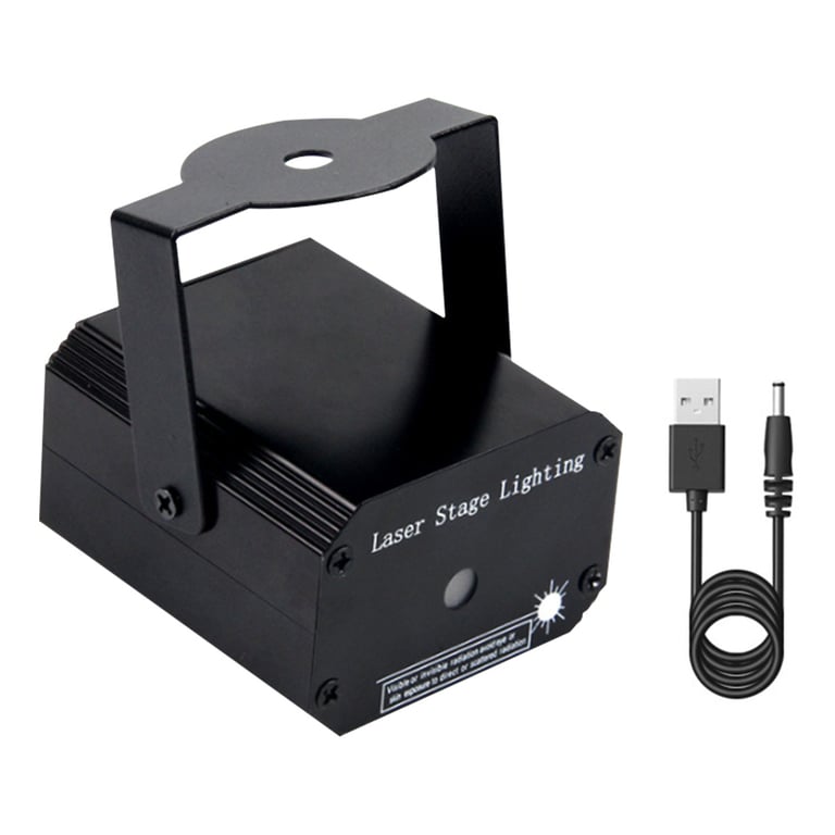 Portable Mini 2in1 LED Stage Light DJ Disco Light Projector Laser Lights Sound Activated Flash Light for Christmas Wedding Party