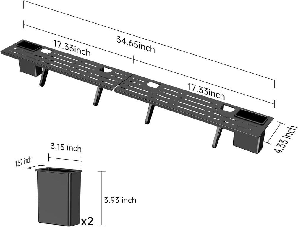 Steel TV Top Shelf- Adjustable Screen Shelf Floating Stand ,Computer Screen Shelf for Soundbar, Media Boxes, Game Console, Router and Home,34.65×4.33inch
