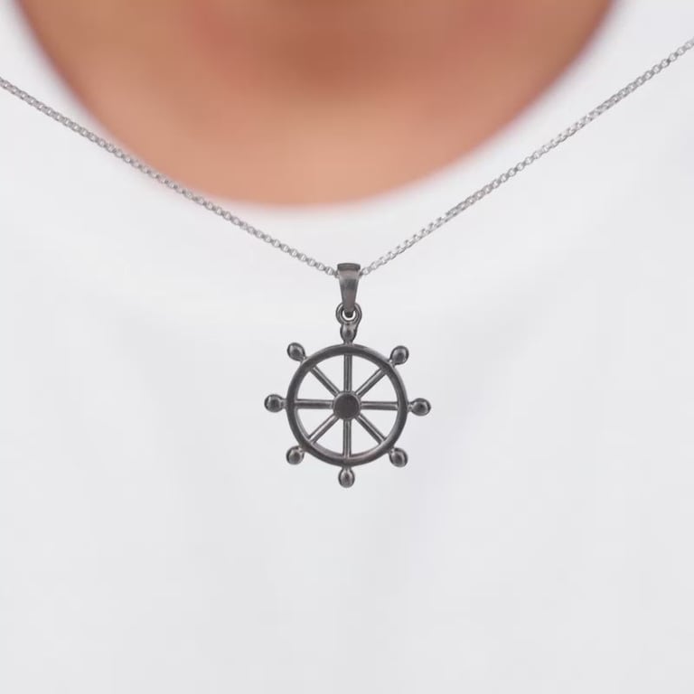 Silver Dharmawheel & Chain