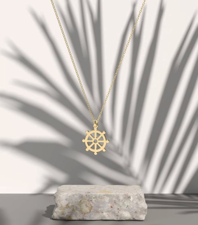 Gold Dharmawheel & Chain
