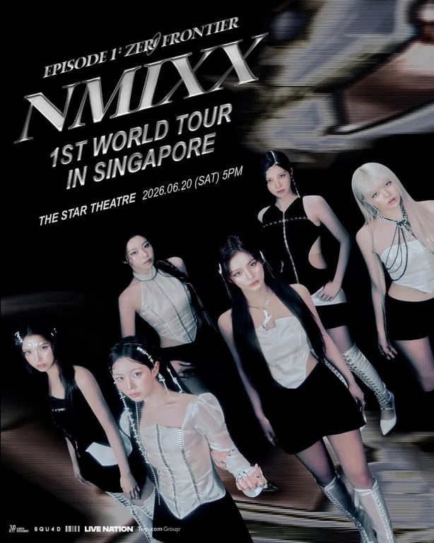 Poster for NMIXX's first world tour, "EPISODE 1: ZERO FRONTIER," in Singapore / JYP Entertainment