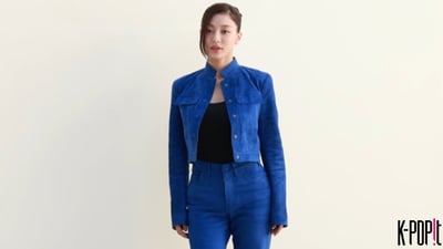 TWICE's Jihyo Stuns in Blue Cropped Set at Seoul Perfume Event