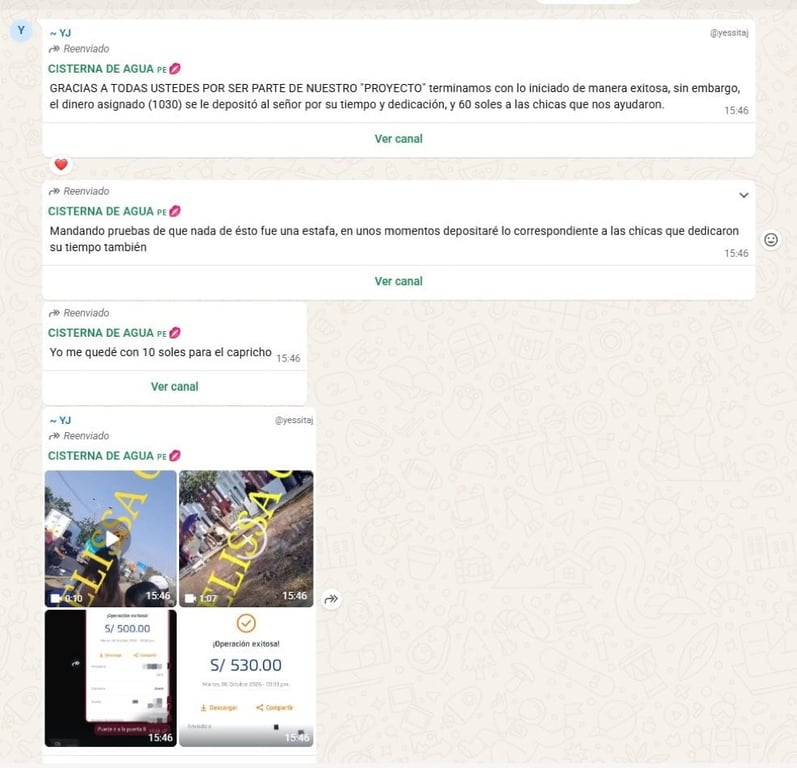 Peruvian ARMY Organizing the Water Tank on Whatsapp / Web Capture