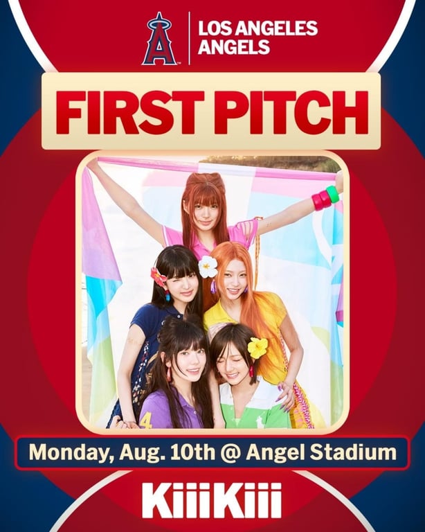 Official poster announcing KiiiKiii's invitation to the Los Angeles Angels game / @MLBKOR on X