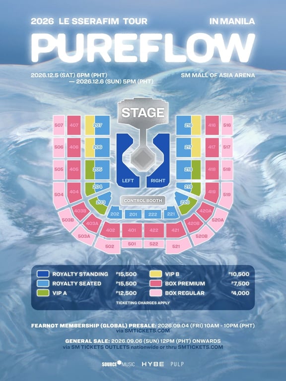 LE SSERAFIM TOUR IN MANILA Seating Poster / @PULP Live World on X