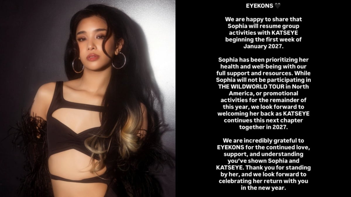 KATSEYE's Sophia Extends Hiatus, Shares Emotional Message Ahead of 2027 Return