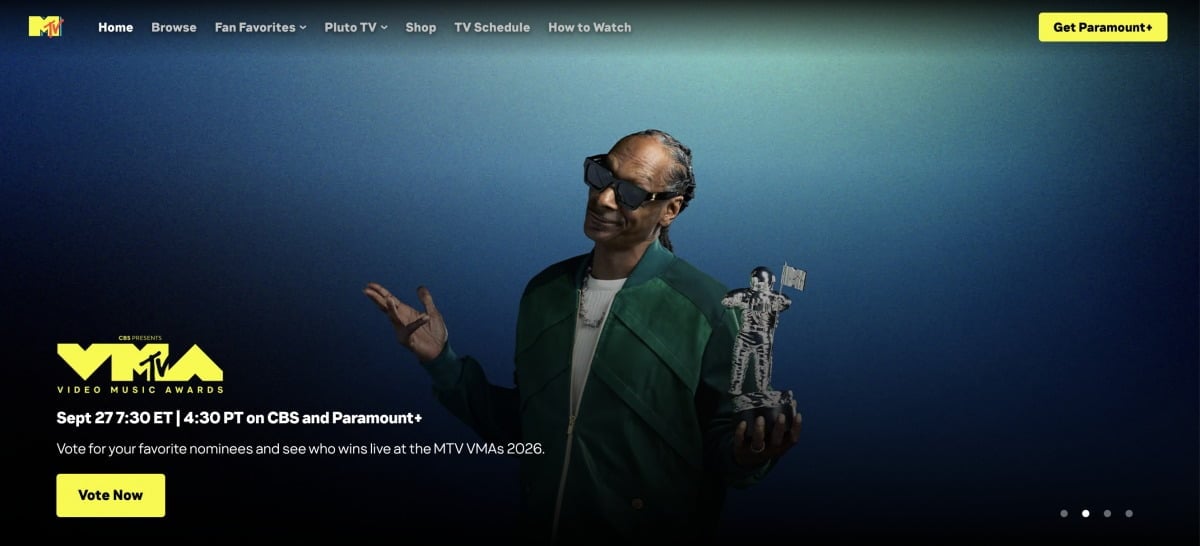 /Screenshot from the MTV VMA official website