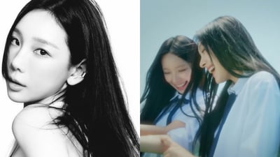 (Left) Taeyeon (Right) RESCENE's Woni and Minami in Taeyeon's "Bansanka" music video teaser / SHGold Networks