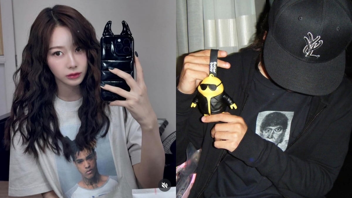 aespa Giselle Wearing Shirt Featuring XXXTENTACION's Mugshot and Night Stalker Shirt Instagram Upload / @aerichandesu on Instagram
