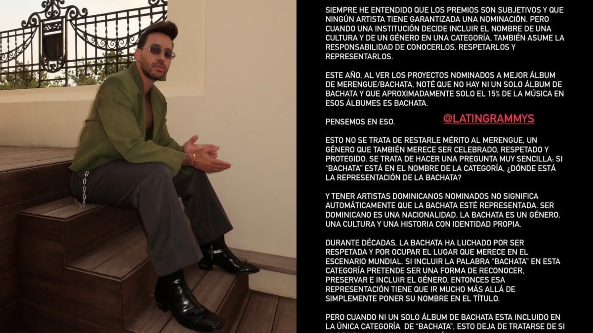 Dominican-American Artist Prince Royce and His Statement Against the Latin Grammys / Web Capture