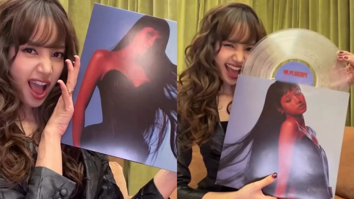 BLACKPINK member Lisa is showing off the LP version of her new album. / Photo = Lisa's SNS