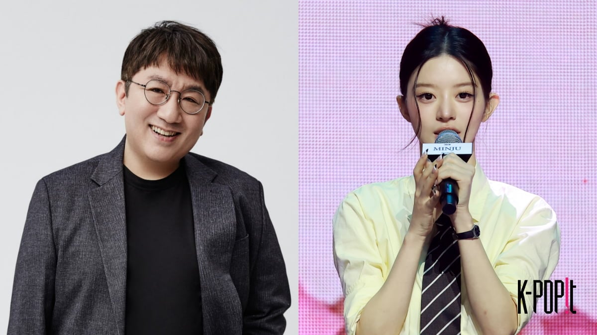 HYBE Chairman Bang Si-hyuk, ILLIT's Minju / HYBE, Lee Seung-hyun lsh87@
