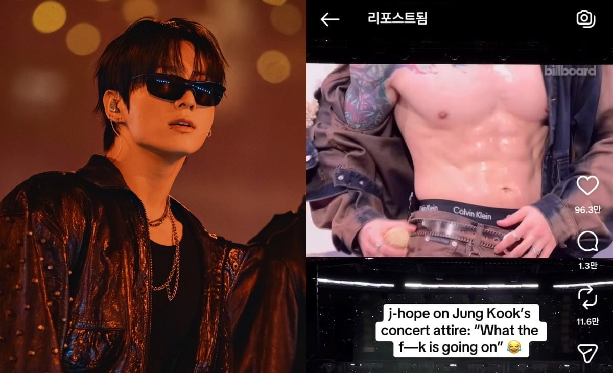 BTS's Jungkook / BIGHIT MUSIC, screenshots from Justin Bieber's and Billboard's Instagram accounts