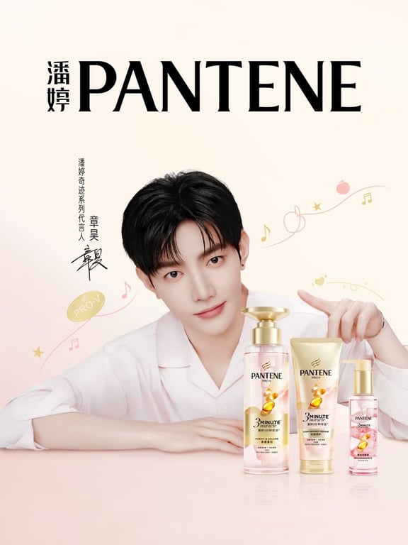 AND2BLE's Zhang Hao, named ambassador for Pantene's Miracle Series. / Pantene