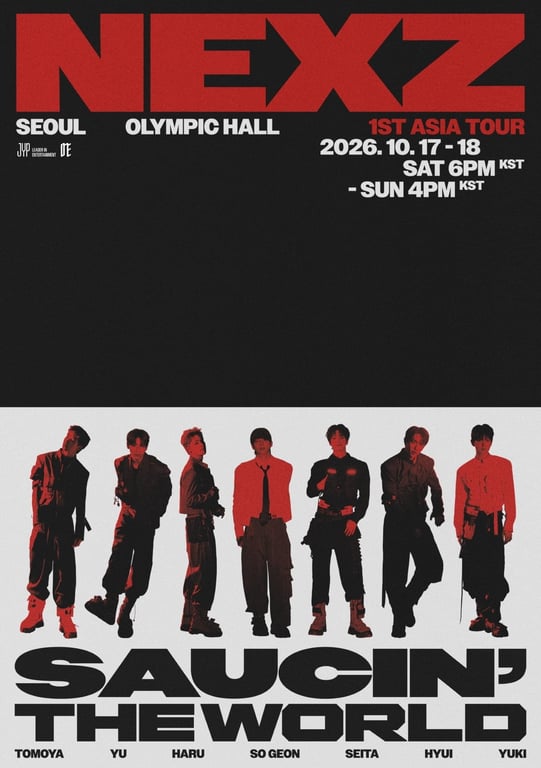 NEXZ First Asia Tour 'SAUCIN THE WORLD' Seoul Poster / JYP Entertainment