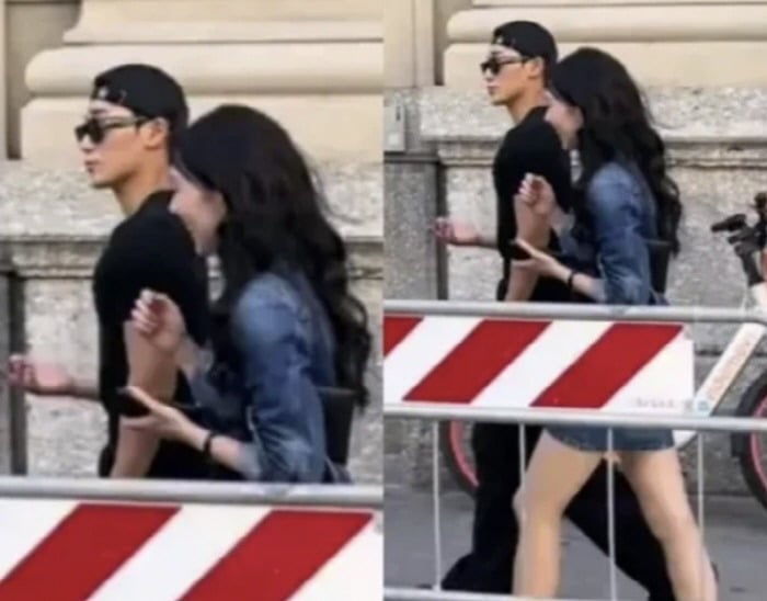 ATEEZ's San spotted with a woman in Milan / Captured from social media