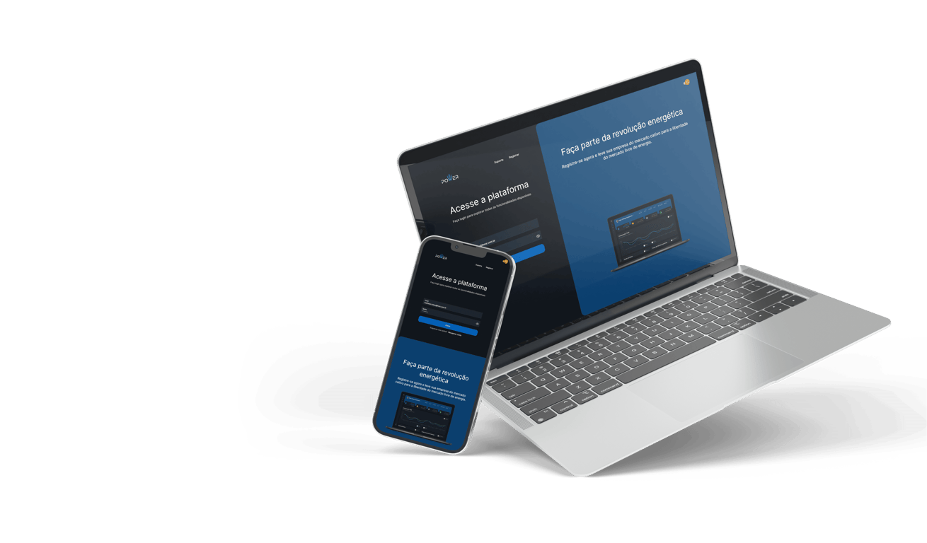 Dispositivos exibindo a plataforma