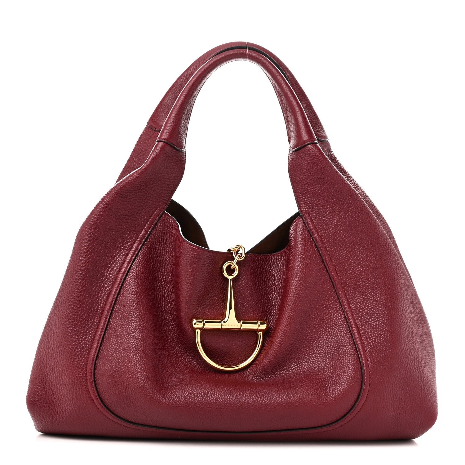 Gucci Grained Calfskin Softbit Maxi Shoulder Bag Rosso Ancora Red