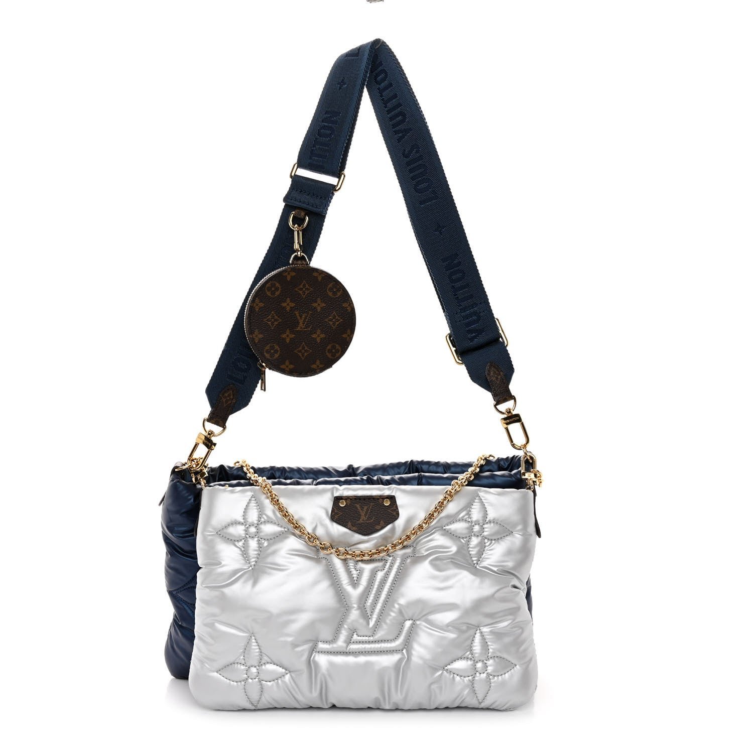 Louis Vuitton Econyl Monogram Pillow Maxi Multi Pochette Accessories Navy Silver