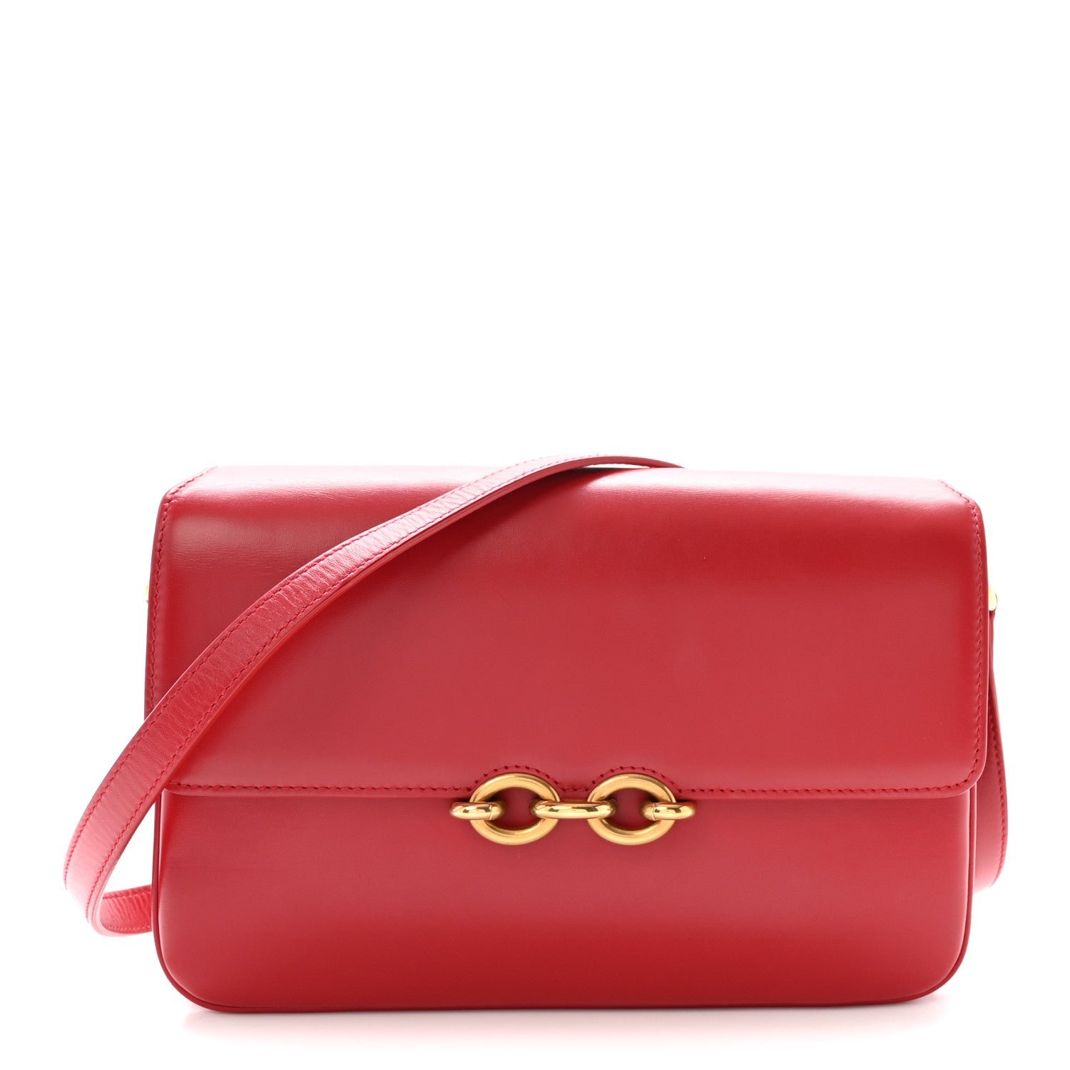 Saint Laurent Saint Laurent Smooth Calfskin Le Maillon Satchel Rouge Eros