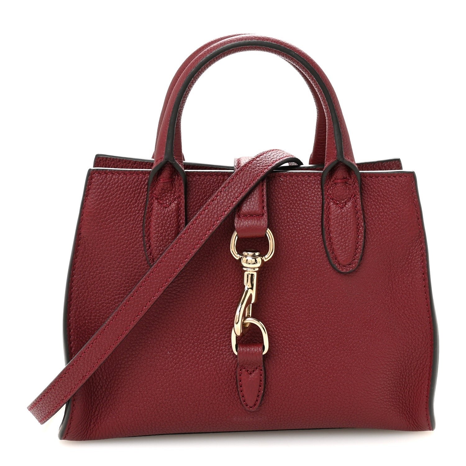 Gucci Pebbled Calfskin Small Jackie Tote Ancora Red